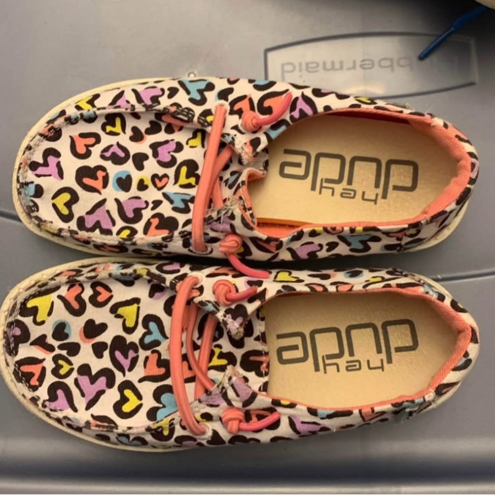 Hey Dude Kids' Colorful Heart Sneakers